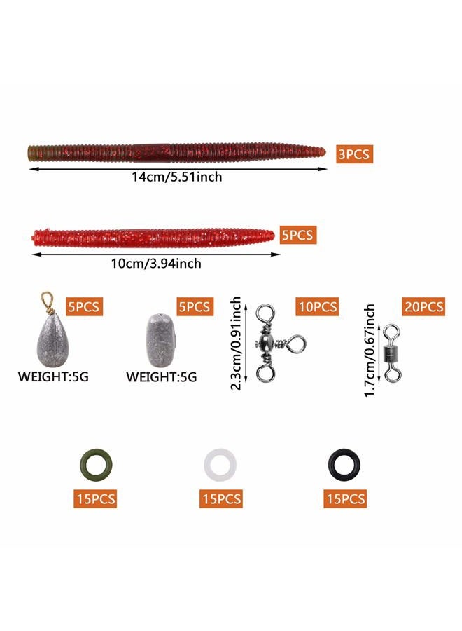 Shaddock Fishing Weedless Wacky Hook Set - 163PCS Soft Baits Stainless Steel Guard Wacky Hooks Silicone Wacky Rig O-Rings Worm Soft Plastic Baits for - Image 3