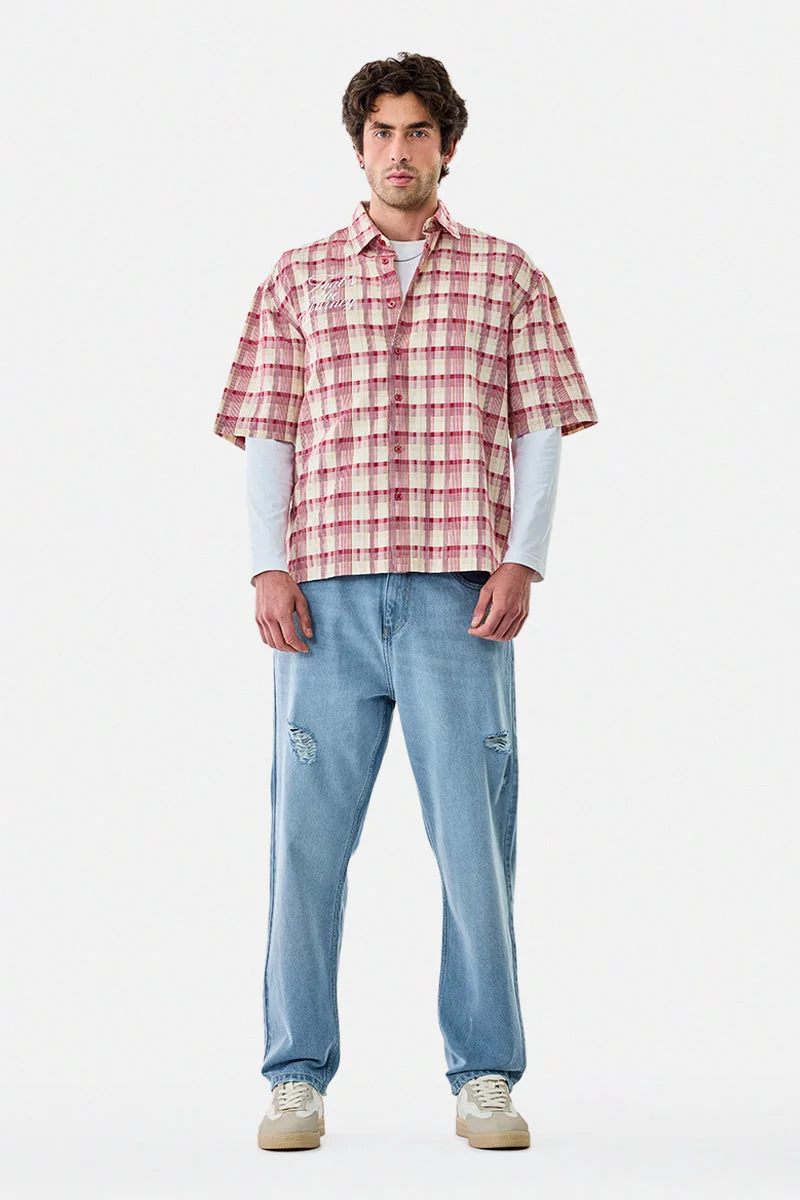 SNITCH Light Blue Solid Relaxed Streetwear Jeans