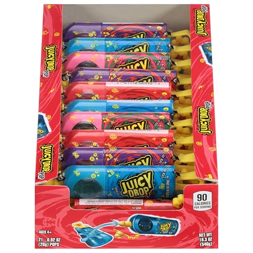 Juicy Drop Sweet Sour Lollipop Variety Party Pack 21 Count Sweet Lollipop Suckers Sour Gel in Assorted Fruity Flavors Fun Candy For Birthdays And Parties Candy Variety - Image 1