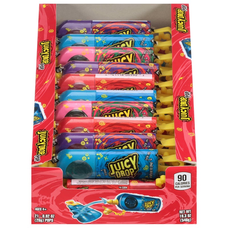 Juicy Drop Sweet Sour Lollipop Variety Party Pack 21 Count Sweet Lollipop Suckers Sour Gel in Assorted Fruity Flavors Fun Candy For Birthdays And Parties Candy Variety - Image 2