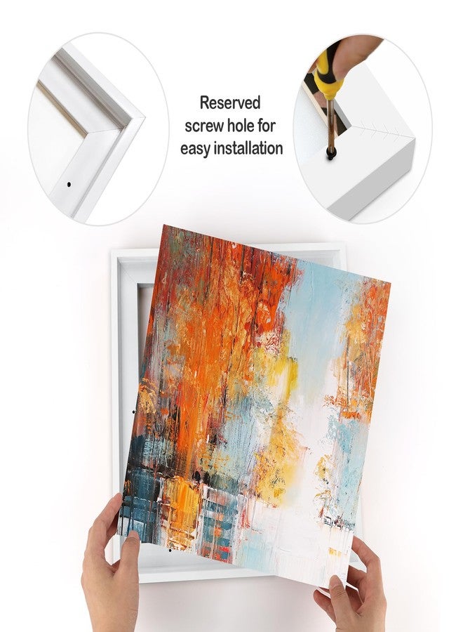 FOLKOR Floater Frame for 9x12 Canvas Paintings with 0.6-0.8” Deep, 2 Pack Canvas Floating Frame for Oil Paintings Art Prints Artwork, Horizontal or Vertical Display for Home Wall Decor (White) - Image 4