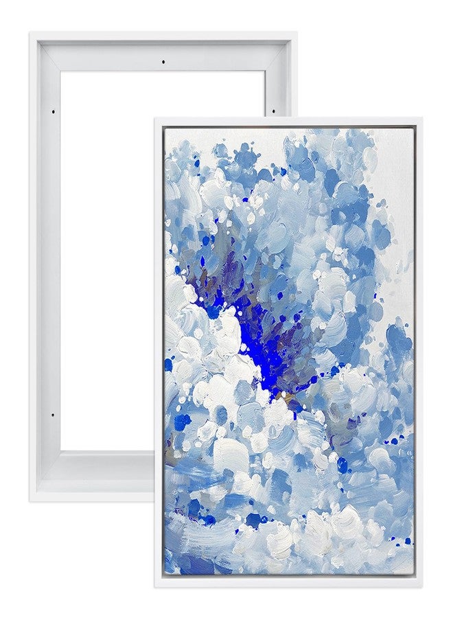 FOLKOR Floater Frame for 9x12 Canvas Paintings with 0.6-0.8” Deep, 2 Pack Canvas Floating Frame for Oil Paintings Art Prints Artwork, Horizontal or Vertical Display for Home Wall Decor (White) - Image 1