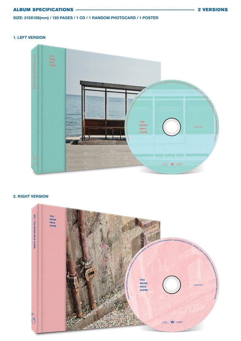 BigHit Entertainment BTS WINGS YOU NEVER WALK ALONE KPOP BANGTAN BOYS [RIGHT Ver.] Album CD + Photobook + Photocard + Gift 4 Photos - Image 3