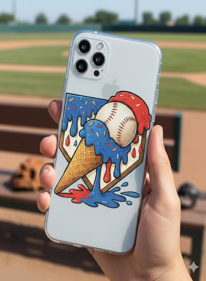 Respect The Drip Ice Cream Baseball Vinyl Sticker Waterproof, UV Resistant Decals for Helmets, Bats, Water Bottles,car,5 INCH. - Image 2