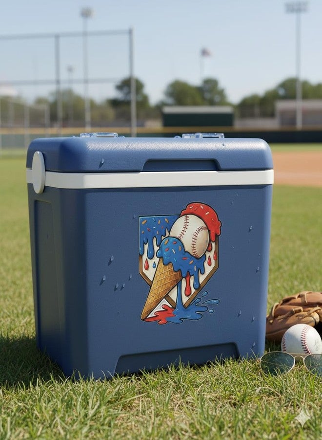 Respect The Drip Ice Cream Baseball Vinyl Sticker Waterproof, UV Resistant Decals for Helmets, Bats, Water Bottles,car,5 INCH. - Image 4