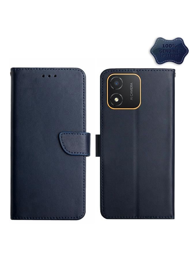 erorex Case For Honor X5 4G Genuine Leather Fingerprint-proof Flip Phone Case - Image 1