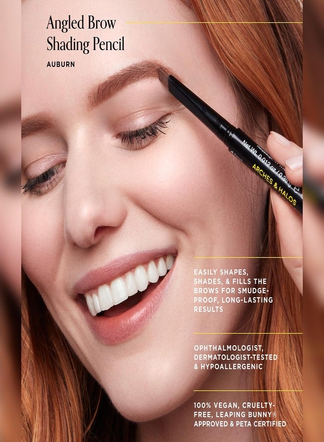 Arches & Halos Angled Brow Shading Pencil - Double Sided Eyebrow Filler and Spoolie - Angled Brush Design for Precise Shaping and Styling - Buildable, Easy Blend Pigment - Auburn - 0.35 g - Image 2