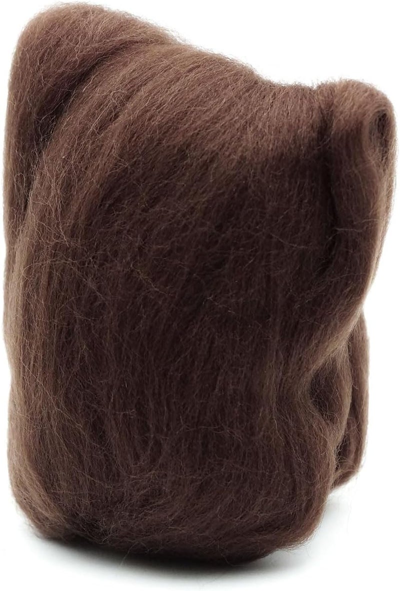 ã‚¯ãƒ­ãƒãƒ¼(Clover) Natural Wool Roving, Brown - Image 2