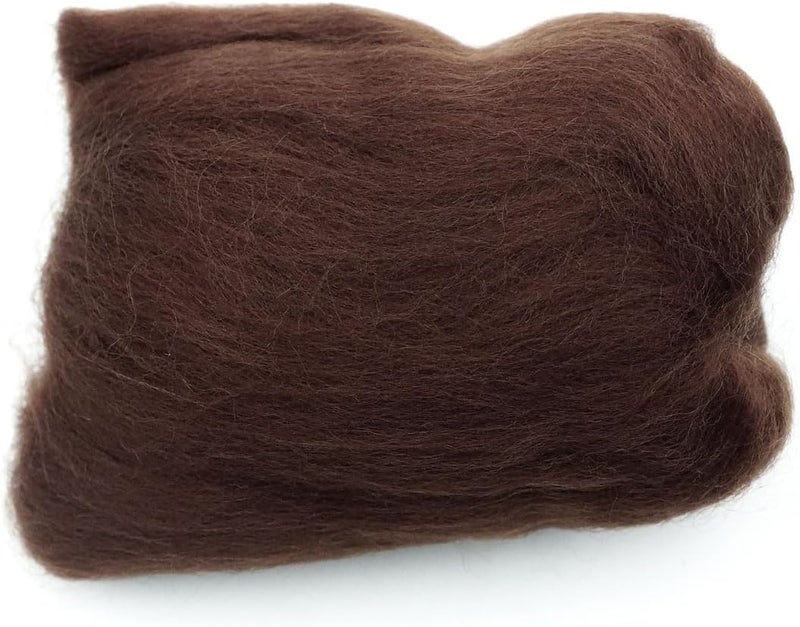 ã‚¯ãƒ­ãƒãƒ¼(Clover) Natural Wool Roving, Brown - Image 1