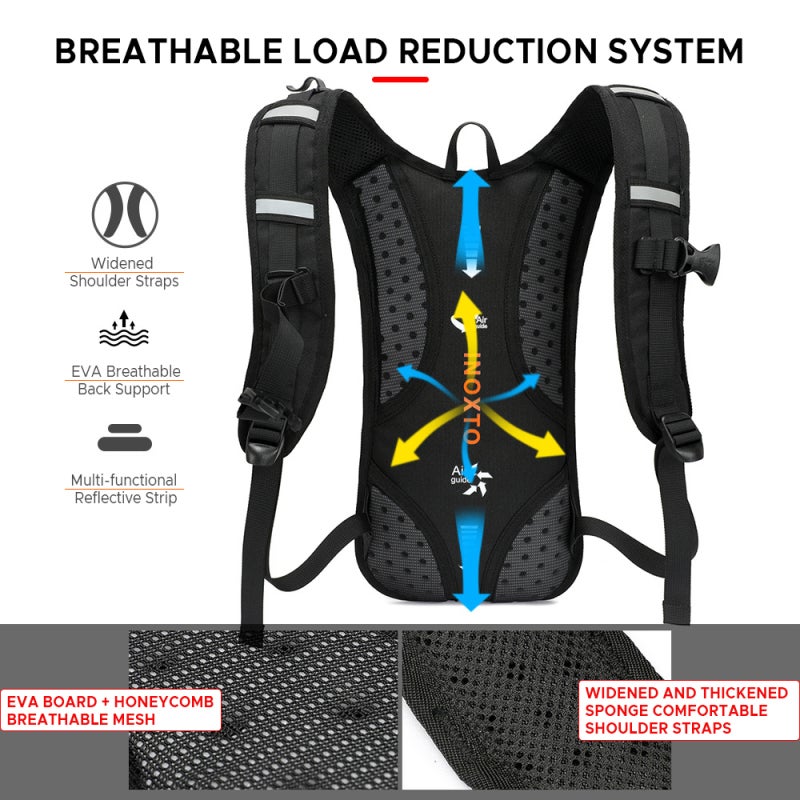 INOXTO 5L Hydration Pack Breathable Lightweight Water Backpack for Cycling Hiking Running - Image 4