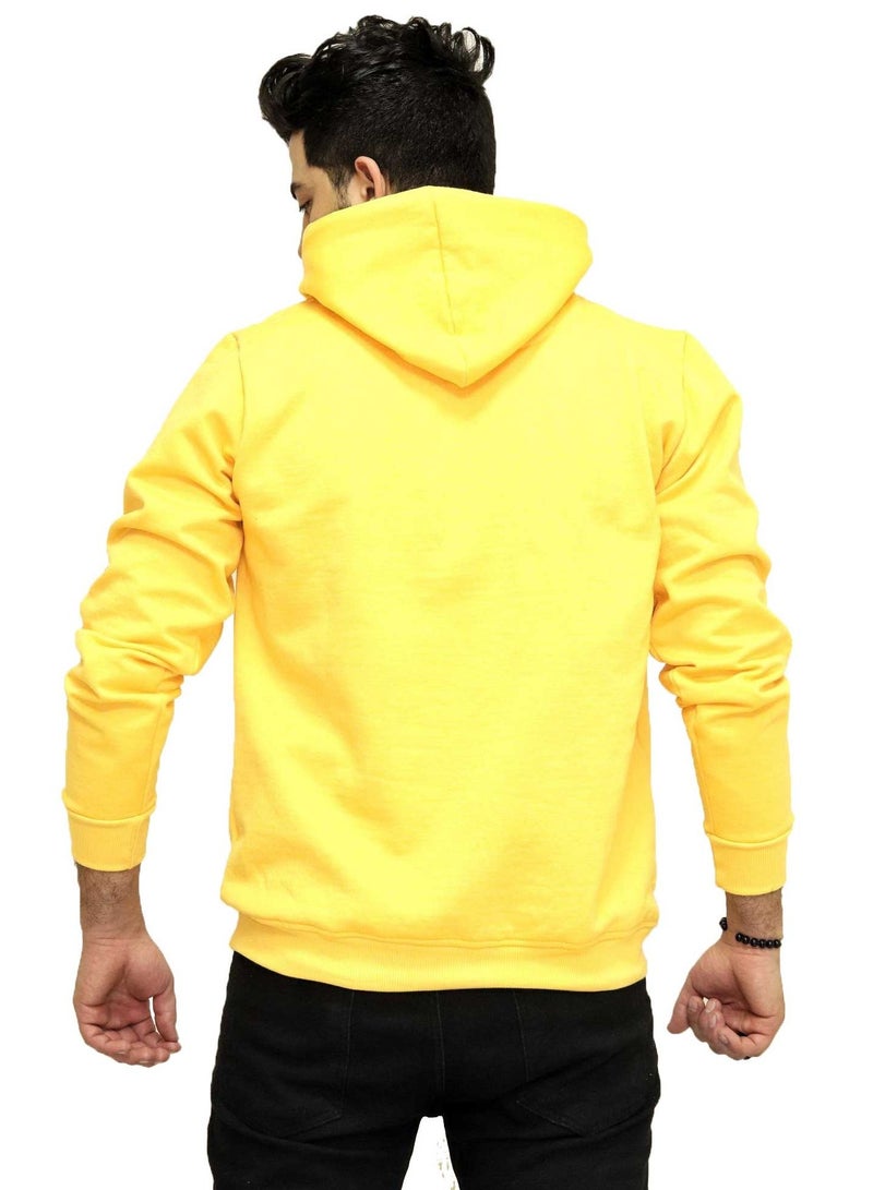 OneHand Hoodie Melton Cotton - Yellow - Image 3