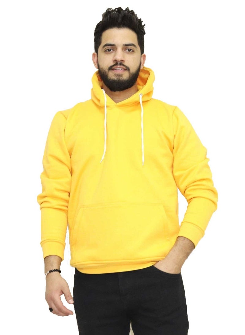 OneHand Hoodie Melton Cotton - Yellow - Image 1