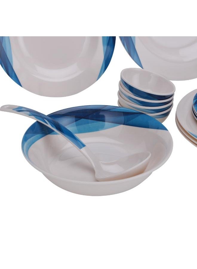 DELCASA - Melamine Ware Dinner Set 14Pcs, DC2152 - Sturdy Picnic Soup Plates, Bowls, Serving Spoon for Caravan, Campervan, Kids, Adults, Elegant Design & Superior Quality, Lightweight, Dishwasher-Safe - Image 1