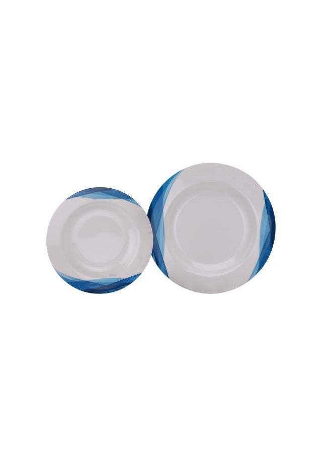 DELCASA - Melamine Ware Dinner Set 14Pcs, DC2152 - Sturdy Picnic Soup Plates, Bowls, Serving Spoon for Caravan, Campervan, Kids, Adults, Elegant Design & Superior Quality, Lightweight, Dishwasher-Safe - Image 1