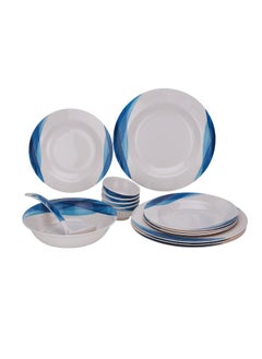 Melamine Ware Dinner Set 14Pcs, DC2152 - Sturdy Picnic Soup Plates, Bowls, Serving Spoon for Caravan, Campervan, Kids, Adults, Elegant Design & Superior Quality, Lightweight, Dishwasher-Safe