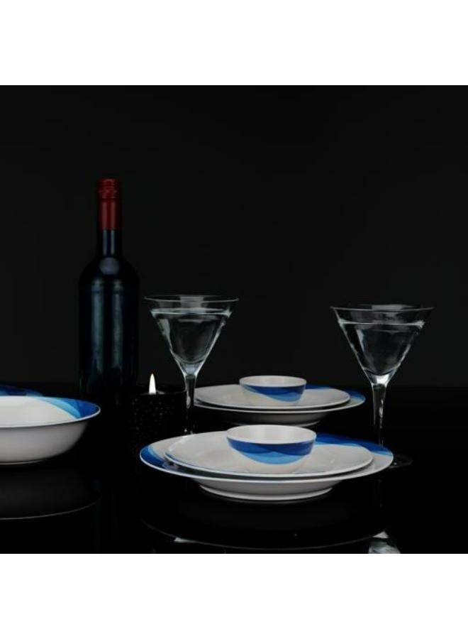 DELCASA طقم عشاء مكون من 14 قطعة من الميلامين، DC2152 - أطباق حساء قوية للنزهات، أطباق، ملعقة تقديم للأطفال، البالغين، تصميم أنيق وجودة ممتازة، خفيف الوزن، آمن للغسل في غسالة الصحون - Image 3