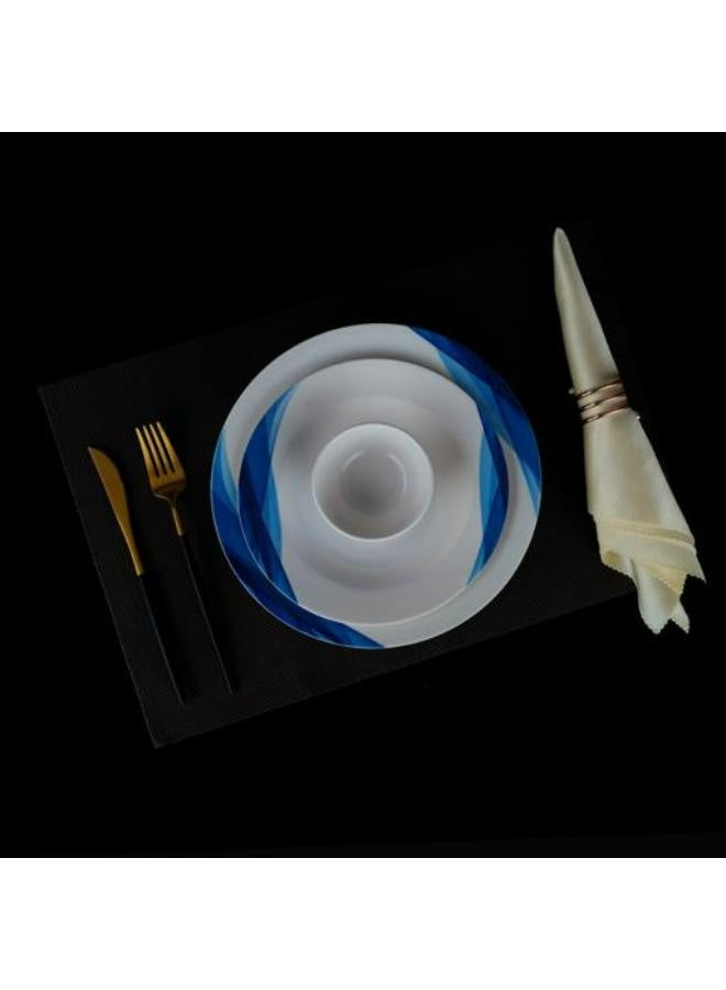 DELCASA طقم عشاء مكون من 14 قطعة من الميلامين، DC2152 - أطباق حساء قوية للنزهات، أطباق، ملعقة تقديم للأطفال، البالغين، تصميم أنيق وجودة ممتازة، خفيف الوزن، آمن للغسل في غسالة الصحون - Image 4