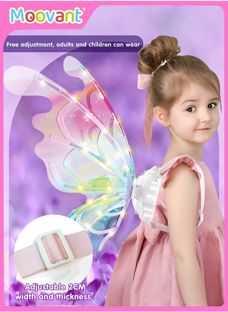 Moovant Electric Fairy Wings for Girls, Battery-Operated Moving Butterfly Wings with LED Lights, Color-Changing Toy for Kids, Princess Role Play Party Gift with Music  - Image 2