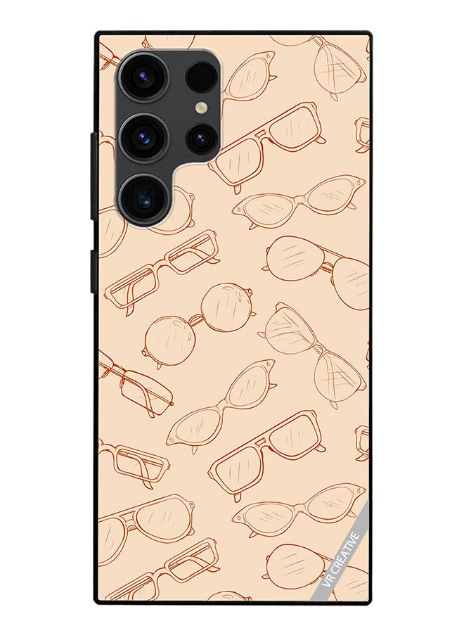 VR CREATIVE Protective Case Cover For Samsung Galaxy S23 Ultra 5G Sketch Eyeglasses Design Multicolour - Image 1
