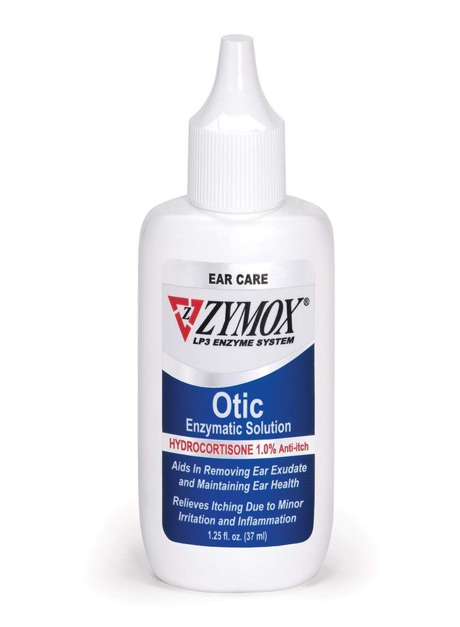 Zymox Otic Enzymatic Solution for Dogs and Cats to Soothe Ear Infections with 1% Hydrocortisone for Itch Relief, 1.25oz - Image 1