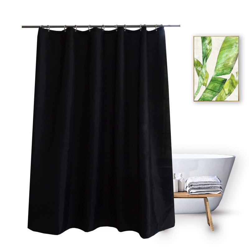 Vosign Vosign Short Shower Curtain Liner 72 x 60 Inch Fabric Bathroom Grommets Top Weighted Bottom Machine Washable Curtain Liners Black 