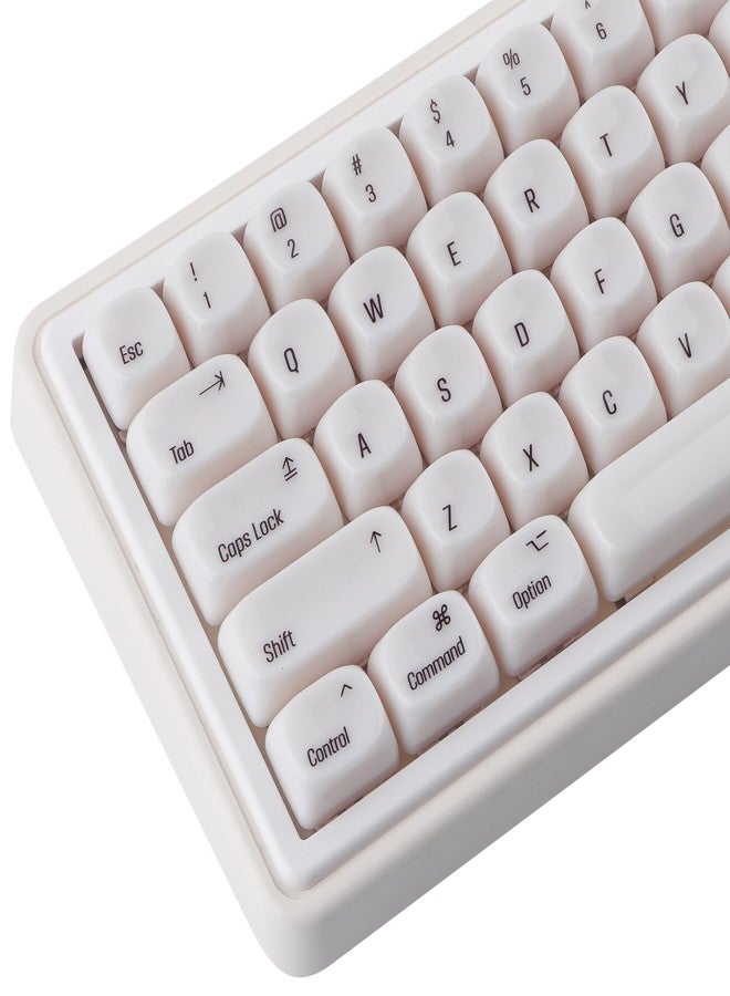Tsungup MOA Keycaps,136 Keys Cute Ceramic Textured Custom Keycaps 60 75 Percent, Minimalist White Keycap Set Key Caps Keyboard for Cherry Gateron MX Swithes Mechanical Keyboards(Translucent White) - Image 1