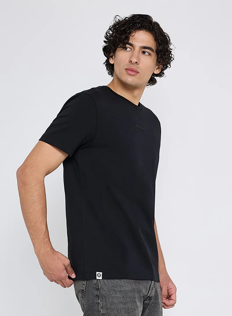 Ben Sherman Spandex Logo Embroidered Crew Neck T-Shirt