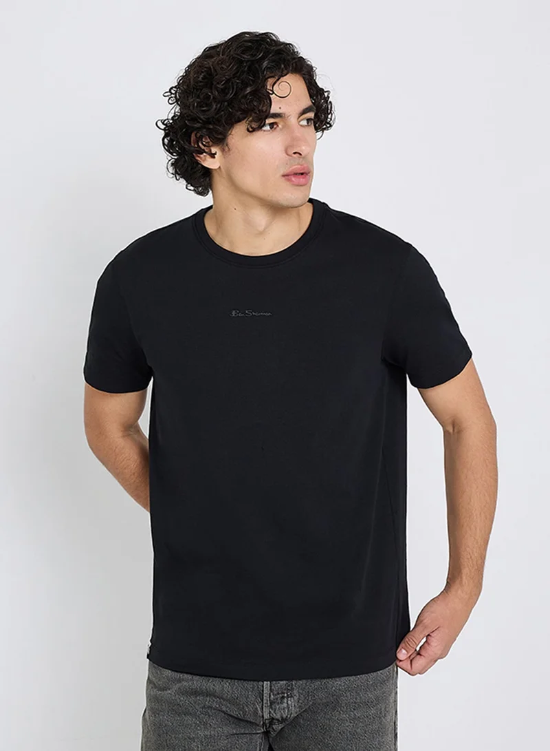 Ben Sherman Spandex Logo Embroidered Crew Neck T-Shirt