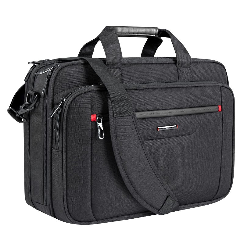 VANKEAN Laptop Briefcase Premium Laptop Case Fits Up to 17.3 Inch Business Shoulder Bag Laptop Expandable Water-Repellent Messenger Bag for Men/Women Computer Bag for Travel/Business/Black - Image 1