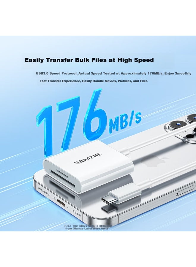 Samzhe Type-c 3.0 High-speed Card Reader For Apple 16/15/ipad Phone Sd/tf Compatible With Uhs-i/ii Card Camera Monitor Dash Cam Memory Card Crc32 - Image 3