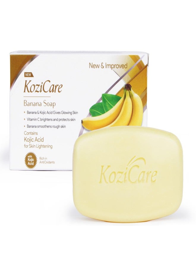 Kozicare Banana Soap with Kojic Acid & Vitamin C | Skin Brightening | Glowing & Smooth Skin | Antioxidant Rich Bath Bar for Men & Women | 75 g - Image 1