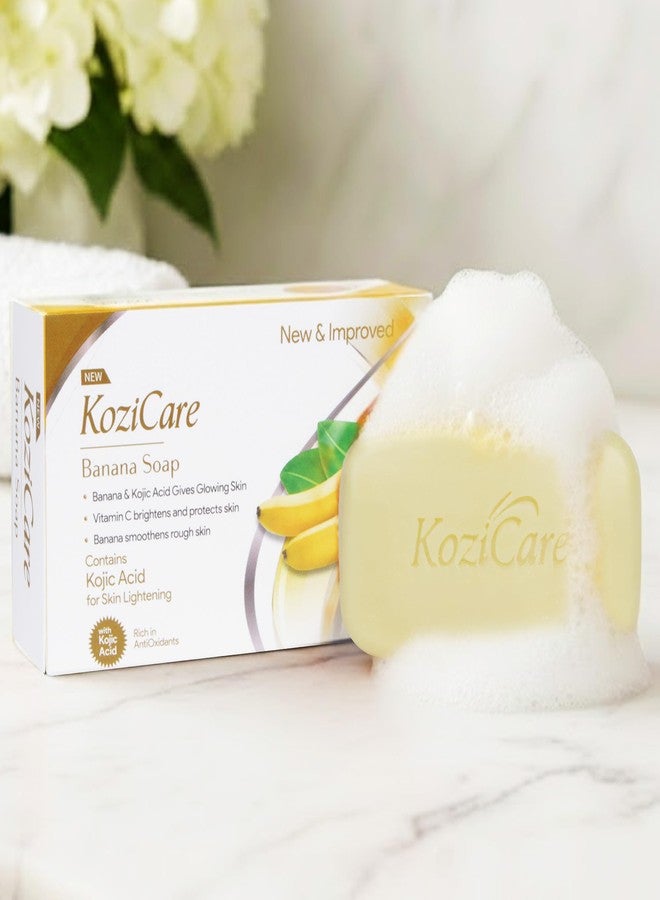 Kozicare Banana Soap with Kojic Acid & Vitamin C | Skin Brightening | Glowing & Smooth Skin | Antioxidant Rich Bath Bar for Men & Women | 75 g - Image 2