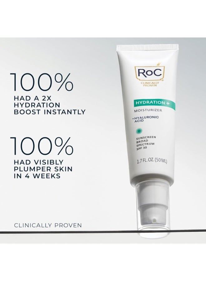 RoC Multi Correxion 1.5% Pure Hyaluronic Acid Anti Aging Daily Face Moisturizer with Sunscreen, SPF 30 Broad Spectrum Moisturizer + Retinol Eye Cream Packette - Image 3