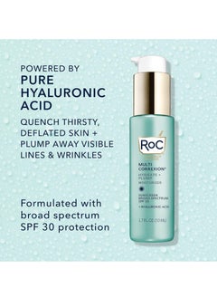 RoC RoC Multi Correxion 1.5% Pure Hyaluronic Acid Anti Aging Daily Face Moisturizer with Broad Spectrum Sunscreen SPF 30 (1.7 oz) + Retinol Correxion Line Smooting Eye Cream Packette, Skin Care Routine  - Image 2