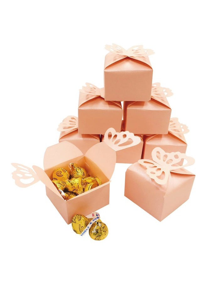AWESON PARTY Pink Cube Candy Treat Boxes Set Butterfly Gift Box Bulk Wedding Favors Mothers Day Baby Shower Supplies 2x2x2 inch, 50pc - Image 1