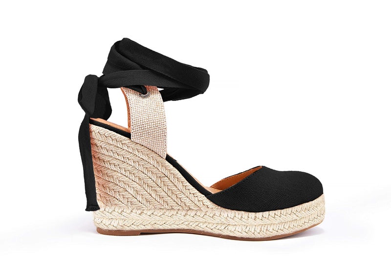 FISACE Womens Summer Lace Up Espadrilles Wedge Sandals Closed Toe Ankle Strap Platform Shoes - Image 4