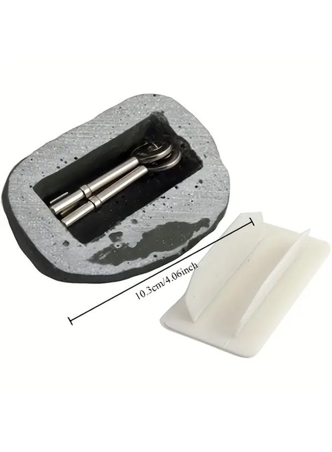 صندوق آمن واقعي لإخفاء المفاتيح مع حجرة سرية 1 قطعة، مقاوم لعوامل الطقس للاستخدام في الداخل والخارج - Image 3