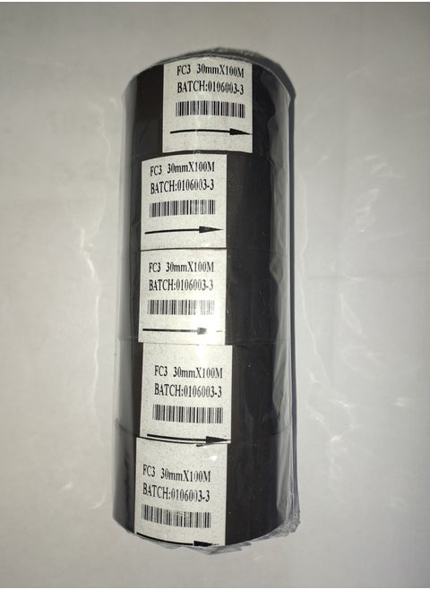 Coding Foil Hot Stamping Foil Thermal Transfer Ribbon for Coding Printer Machine (30 mm x 100 m, Black) -5 Rolls