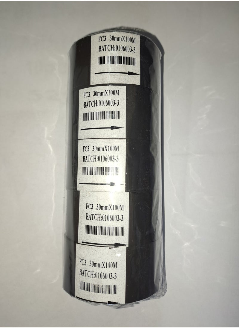 Ribbon - Coding Foil Hot Stamping Foil Thermal Transfer Ribbon for Coding Printer Machine (30 mm x 100 m, Black) -5 Rolls - Image 1