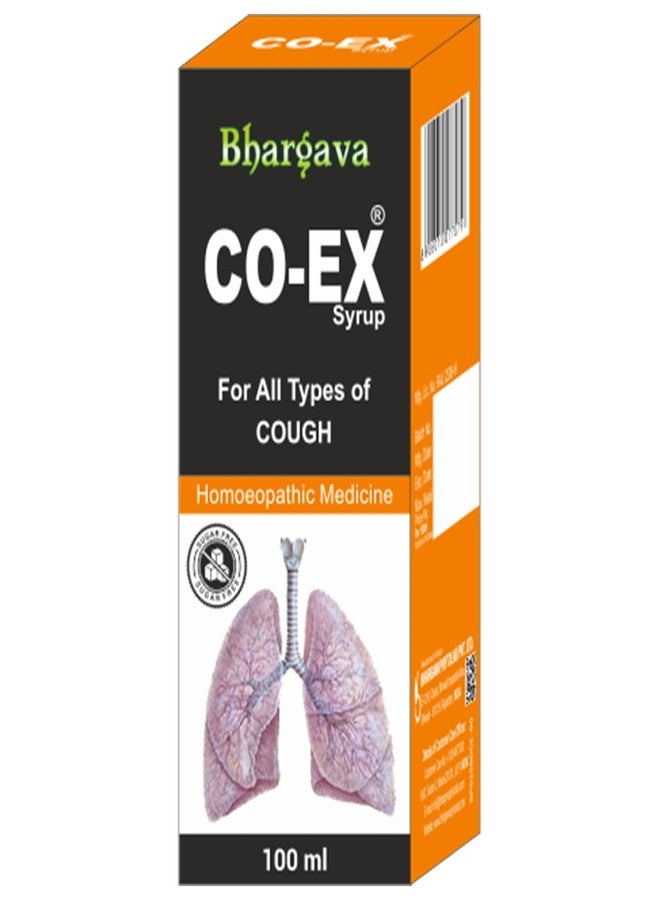 Bhargava Phytolab Co-Ex Cough Syrup - 100 ml | Homeopathic Remedy for All Types of Cough | Natural & Safe for Adults & Children