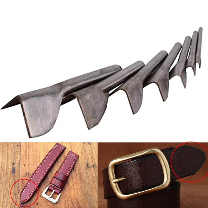 Baitaihem 7 Pcs V Shape Leather Craft Half-Round Cutter Punch Strap Belt Wallet Bag with 7 Size (10mm,15mm,20mm,25mm,30mm,35mm,40mm) - Image 2