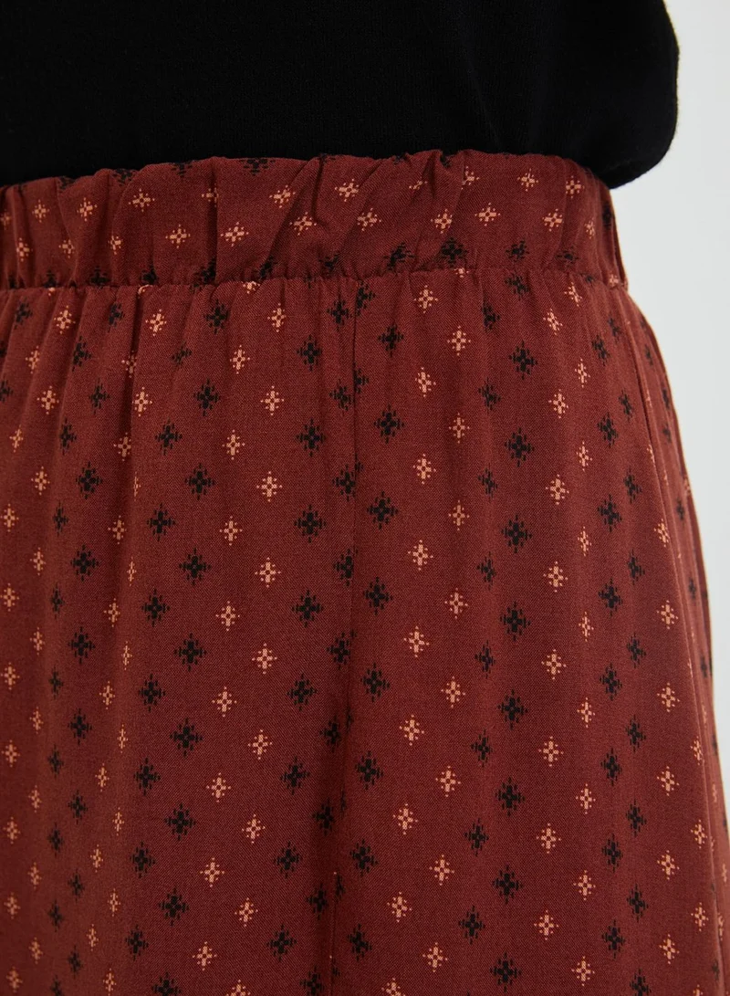 trendyol Ruffle Detail Printed Skirt