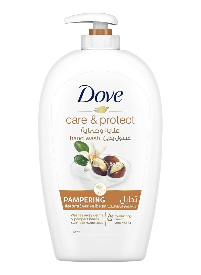 Dove Pampering Hand Wash Natural Caring formula, Shea Butter, with ¼ Moisturising Cream, 500ml