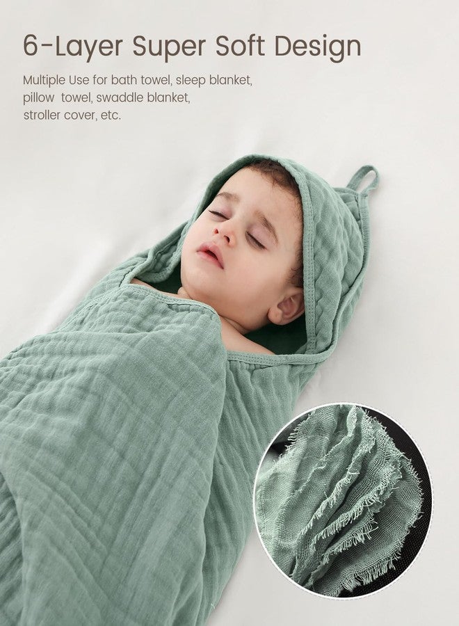 FAVERDIIY Hooded Baby Towels for Newborn, 35x35 Inch 2 Pack 100% Muslin Cotton Baby Bath Towel, Soft Baby Beach Towels with Hood for Infants, Toddlers and Kids, Essentials Must Haves - Image 4