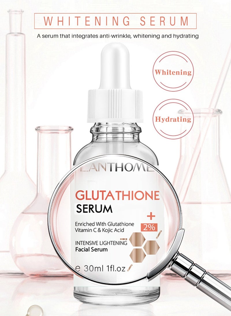 Lanthome Glutathione Serum, Glutathione White Serum, Enriched with Glutathione Vitamin C& Kojic Acid, Hydrating Moisturizing Brightening Skin Reduces Fine Lines & Wrinkles, Dark Spot Remover Face Serum - Image 5