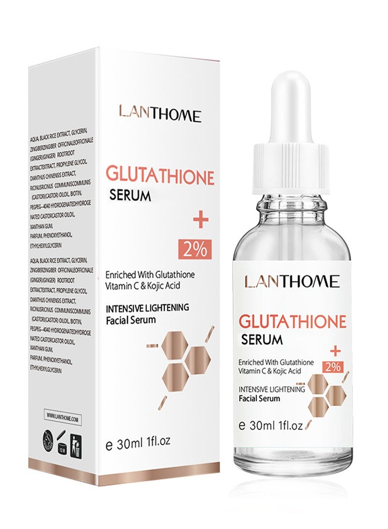 Lanthome Glutathione Serum, Glutathione White Serum, Enriched with Glutathione Vitamin C& Kojic Acid, Hydrating Moisturizing Brightening Skin Reduces Fine Lines & Wrinkles, Dark Spot Remover Face Serum - Image 1