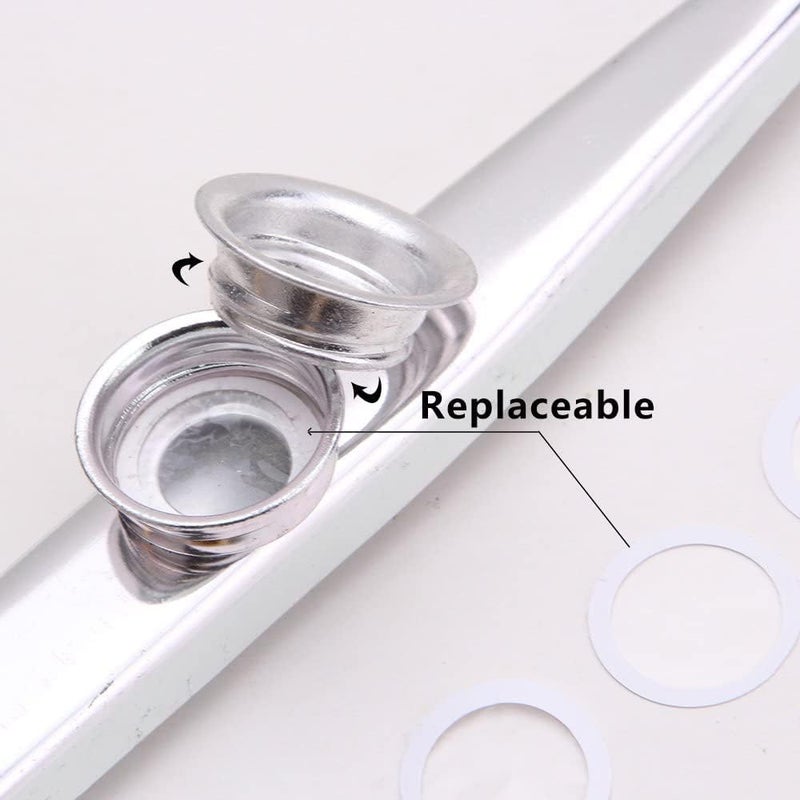 PERLMAN Aluminium Alloy Metal Kazoo with 5 Flute Diaphragms - Portable Lightweight Musical Instrument for Kids, Beginners & Music Lovers (Silver) - Image 5