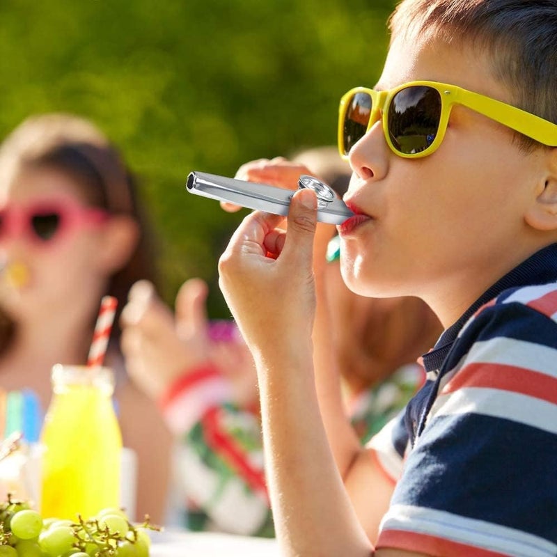 PERLMAN Aluminium Alloy Metal Kazoo with 5 Flute Diaphragms - Portable Lightweight Musical Instrument for Kids, Beginners & Music Lovers (Silver) - Image 3