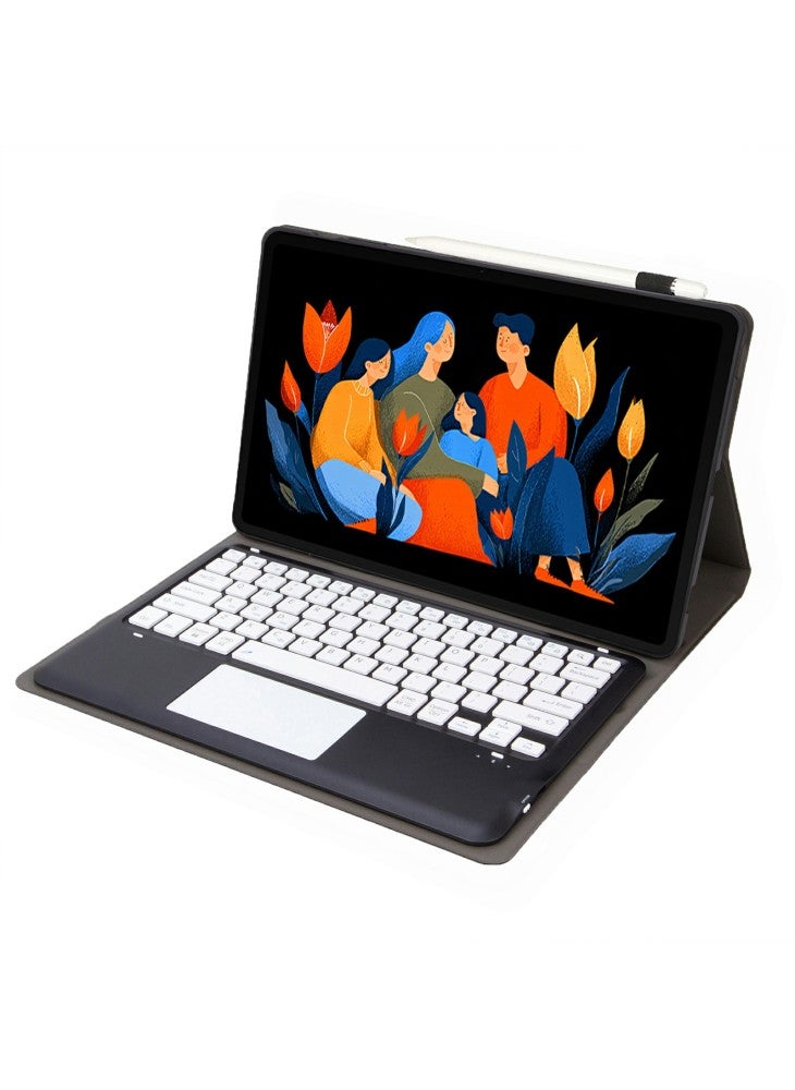 AM33-A For Lenovo Xiaoxin Pad 2025 Protective Case with Touchpad Keyboard Ultra Thin Detachable TPU Cover - Black/White - Image 4