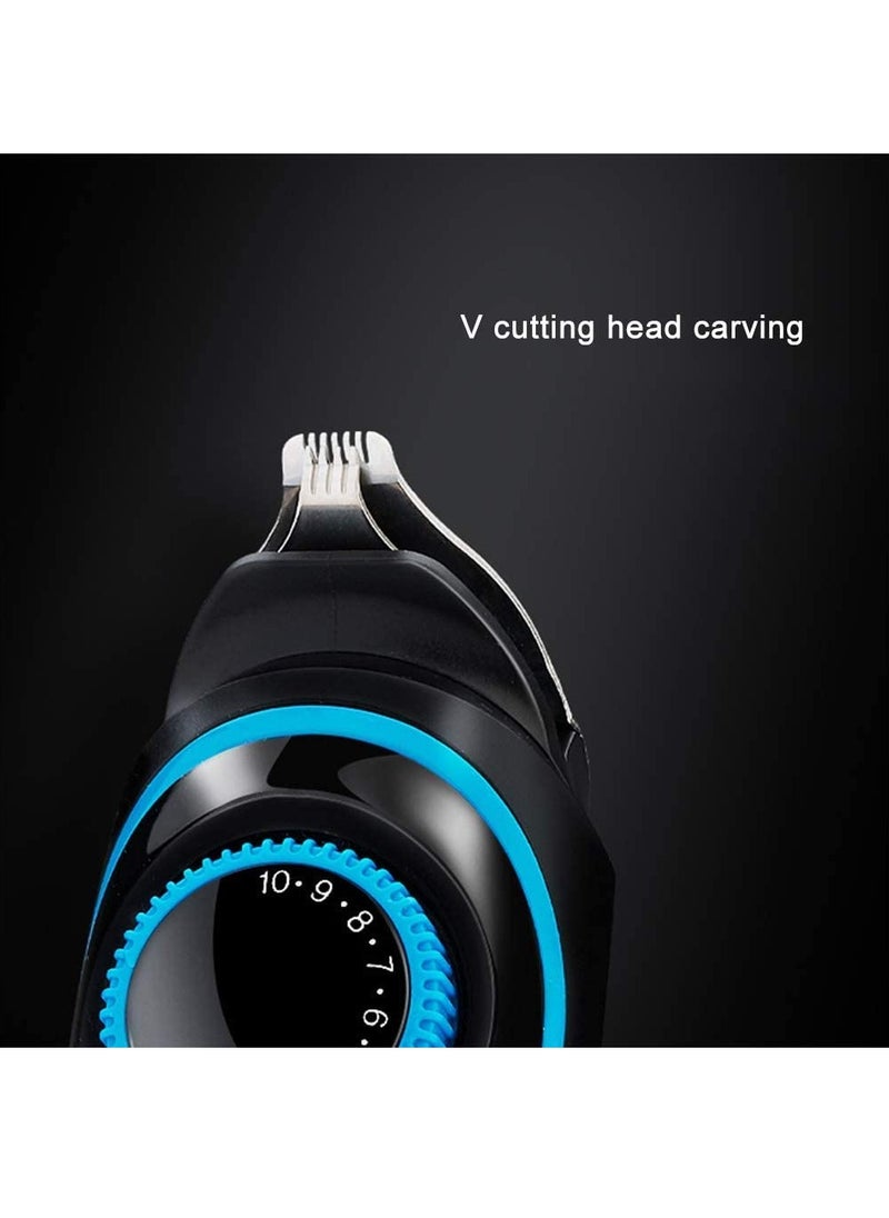 BIAOYA 5 in 1 Rechargeable USB Multi-function Shaver Trimmer Men's Beauty 5 Floating Nose Hair Trimmers Men's Facial Shaver Green Set Blue  - Image 4